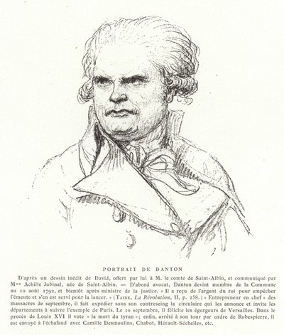 Georges Danton, Franse revolutionaire politicus door Jacques Louis David